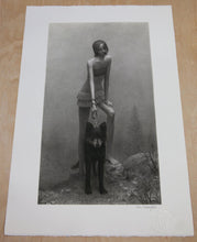 Load image into Gallery viewer, &quot;Girl With Dog&quot; Etching
